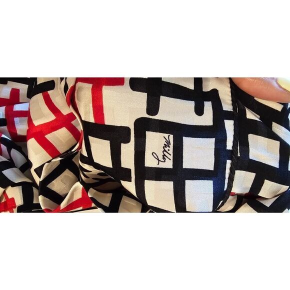 Milly Heidi Silk Red/Black Sundress Size 4 - Picture 8 of 10